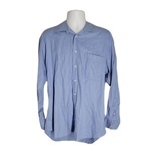 IKE Behar Button Up Collard Shirt ~ Sz 16.5 34 ~ Blue ~ Long Sleeve